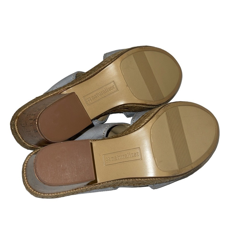 Naturalizer Women's Sandal Size 9N Evette Platform Leather Blue Slip On Cork - Picture 5 of 10